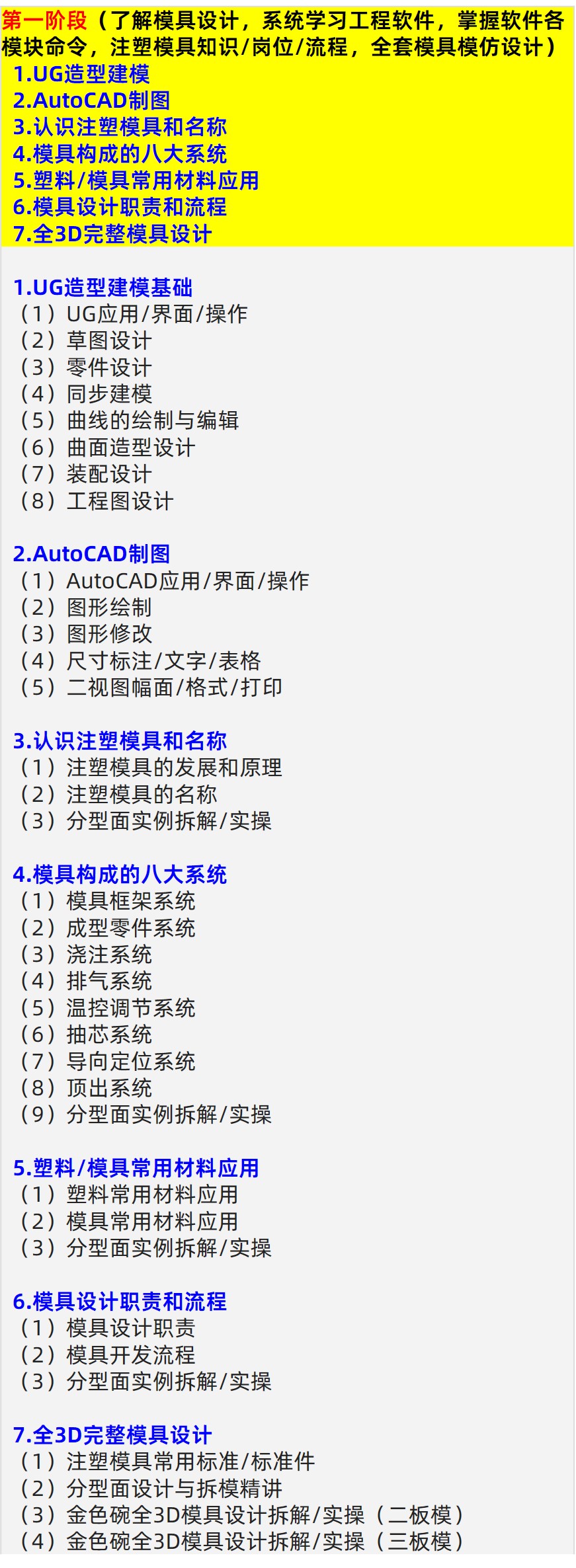 学习UG+模具设计基础教程