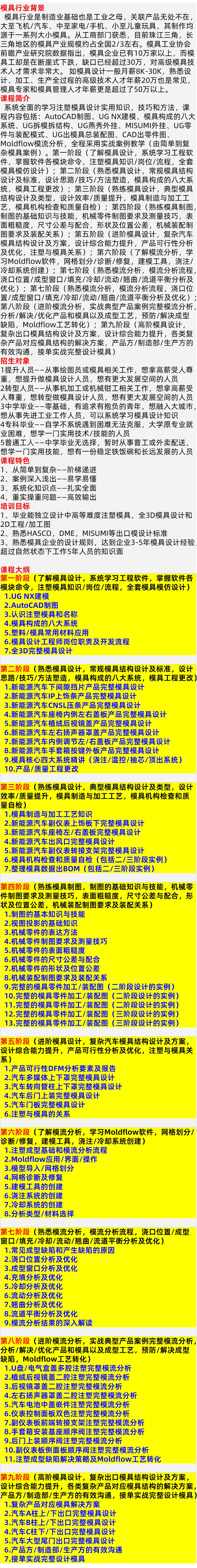 全能模具设计课程大纲